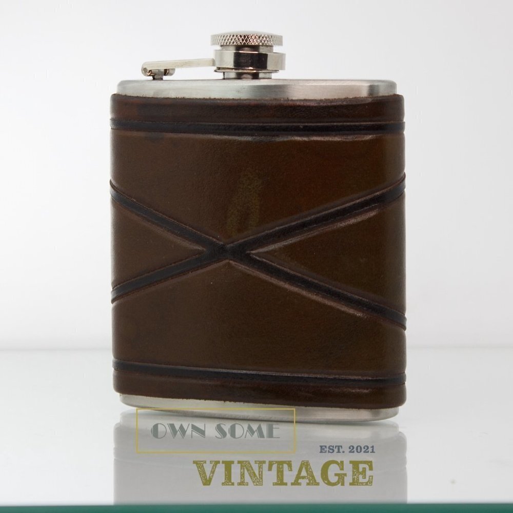 LEATHER Hip Flask | Leather Wrapped Steel Flask 6 oz. | Excellent Gift - Picture 6 of 6